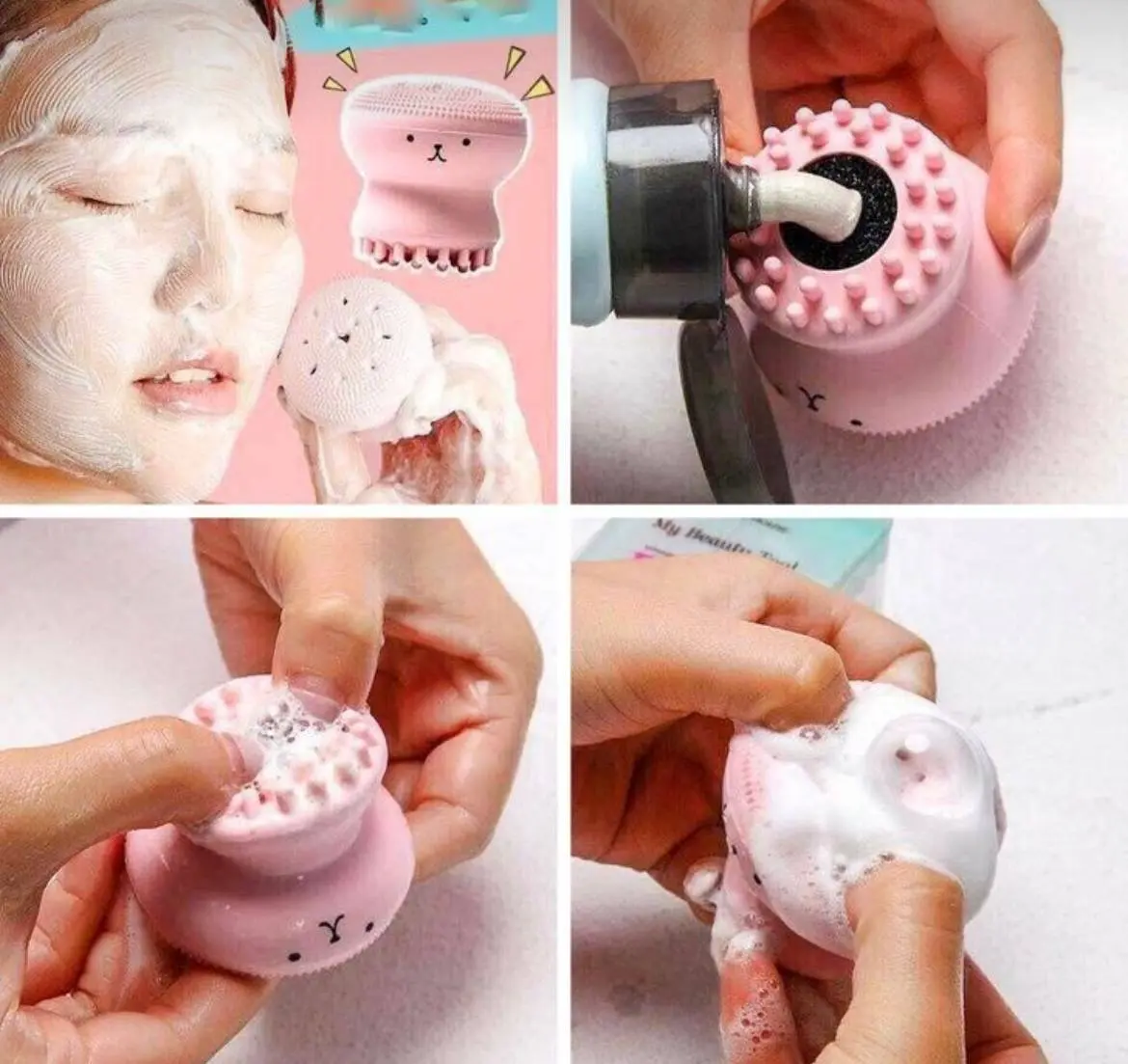 برس پاک ‌کننده صورت (فیس براش) مدل هشت پا