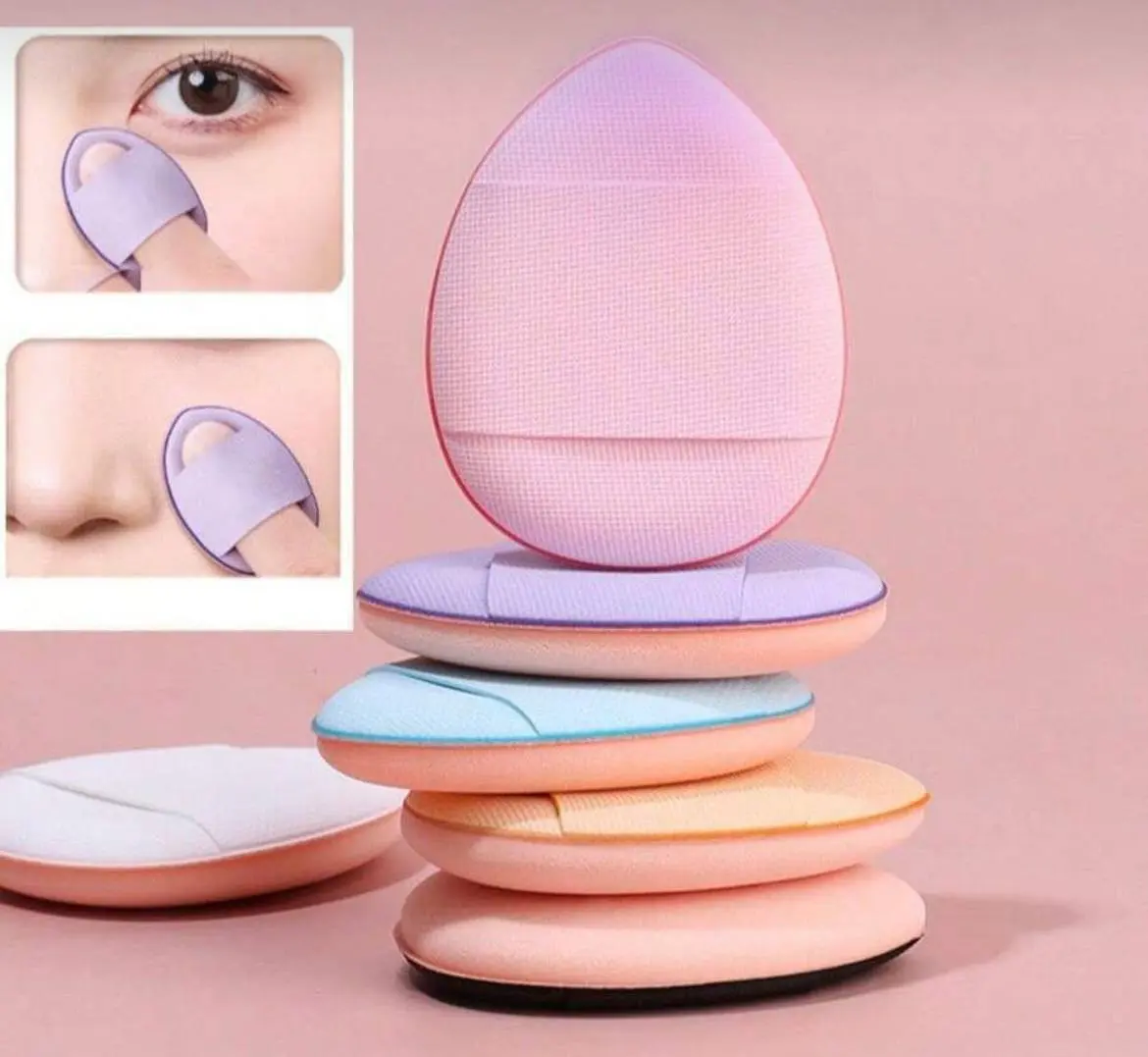 پد آرایشی (پاف) انگشتی مدل اشکی مجموعه 5 تایی