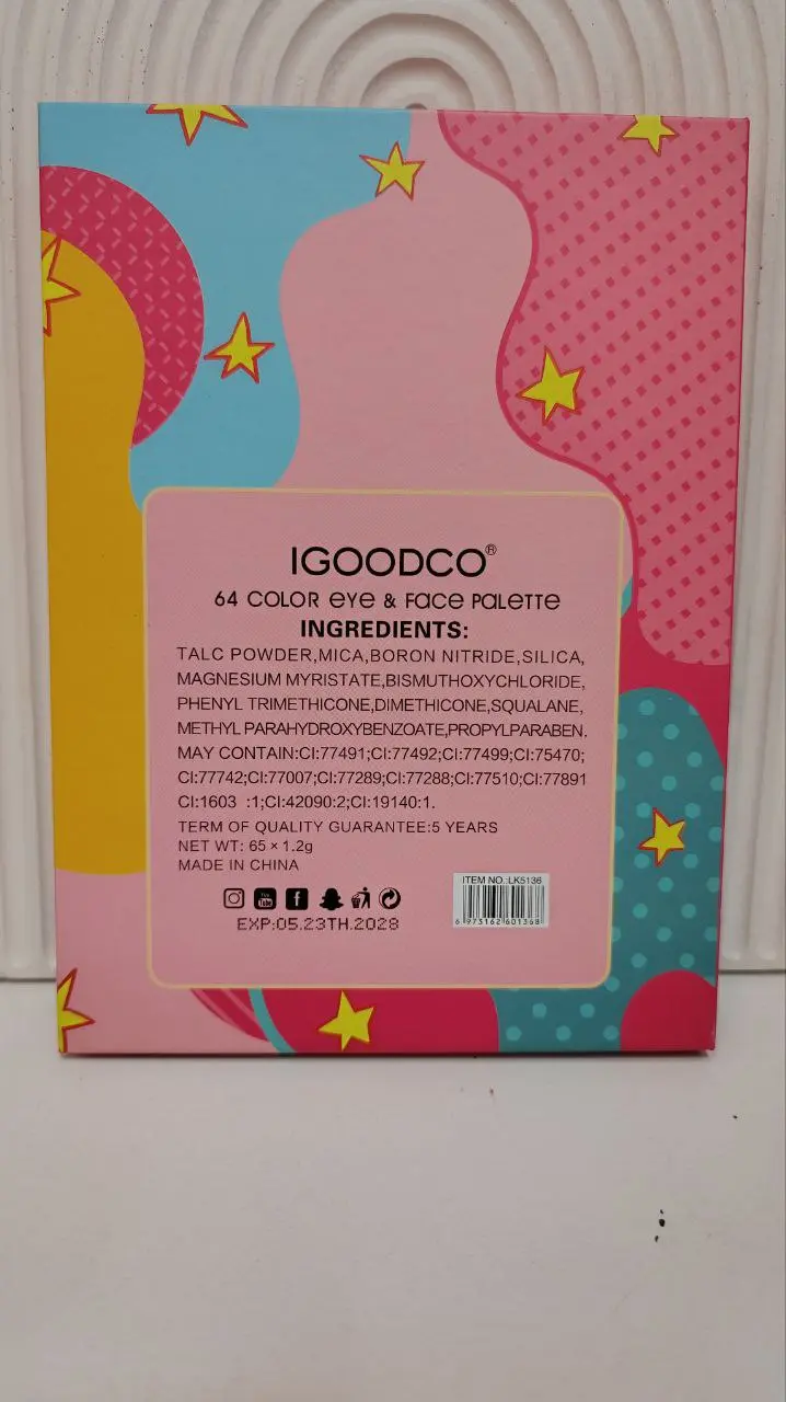 پالت سایه چشم و صورت 64 رنگ IGOODCO مدل SEXY GIRL