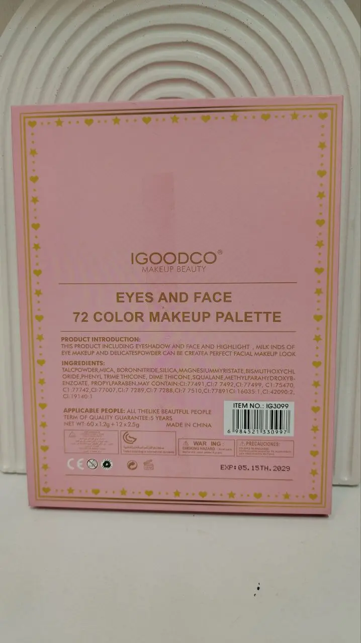 پالت سایه چشم و صورت 72 رنگ IGOODCO مدل Makeup Beauty