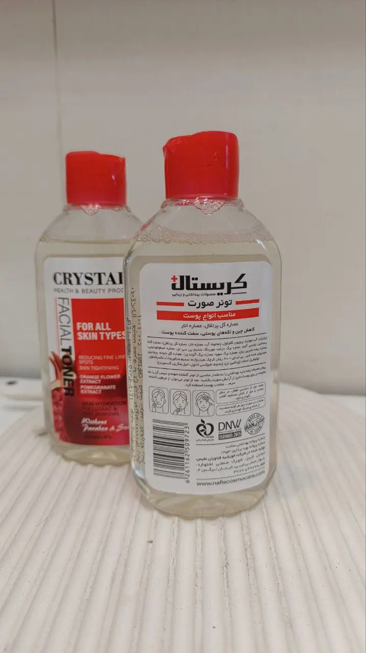 تونر صورت کریستال مناسب پوست حساس حجم ۲۰۰ میلی لیتر