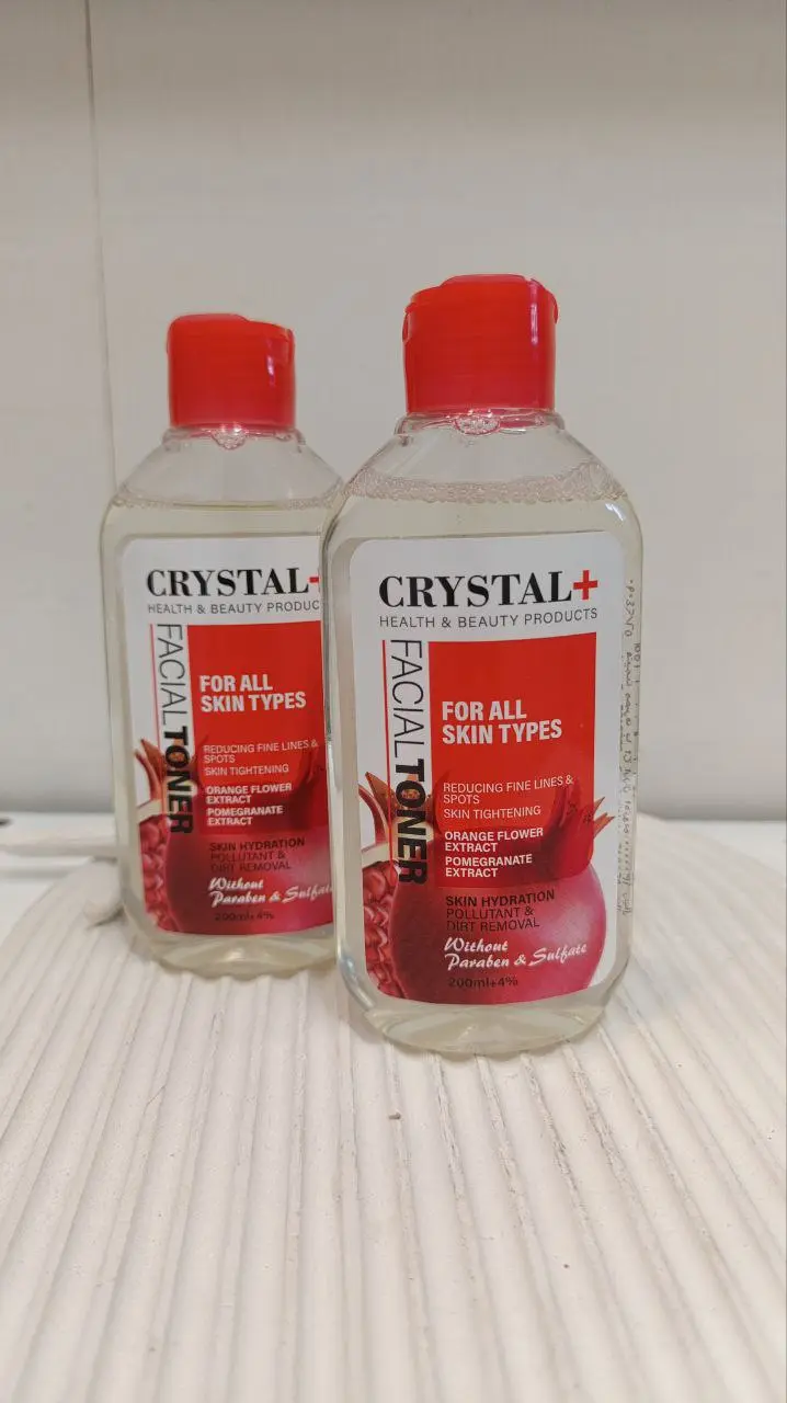 تونر صورت کریستال مناسب پوست حساس حجم ۲۰۰ میلی لیتر