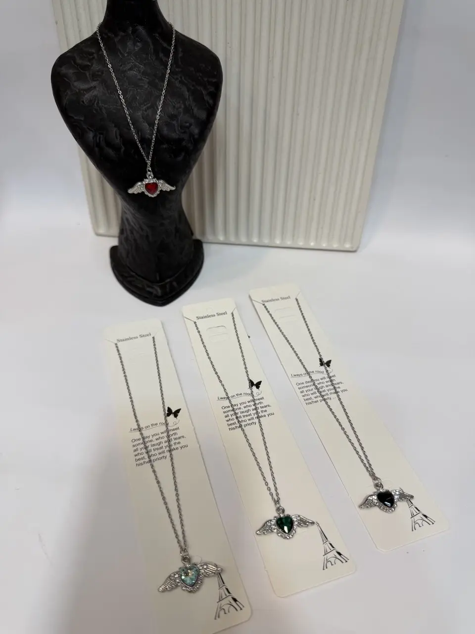 گردنبند دخترانه مدل قلب بال فرشته