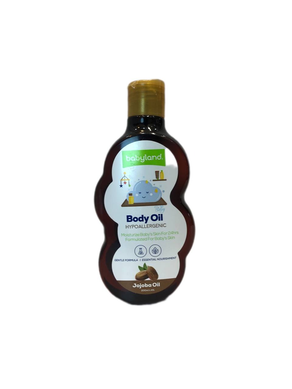 روغن نرم کننده پوست کودک بی بی لند حاوی روغن کنجد و ویتامین E حجم 200 میلی لیتر