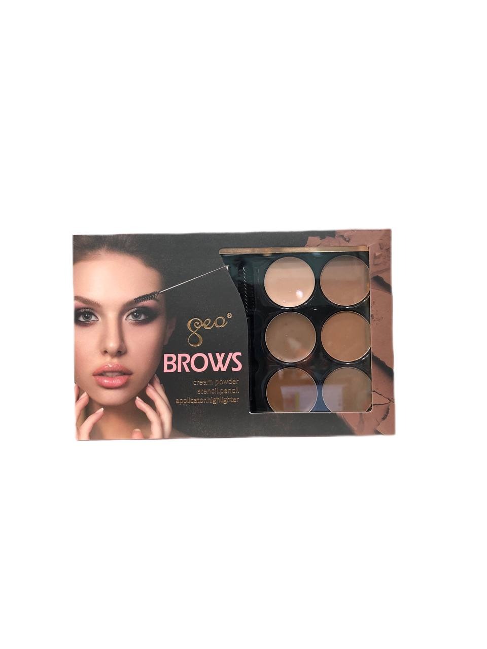 پالت آرایش ابرو 6 رنگ پودری حرفه ای به همراه شابلون برند brows