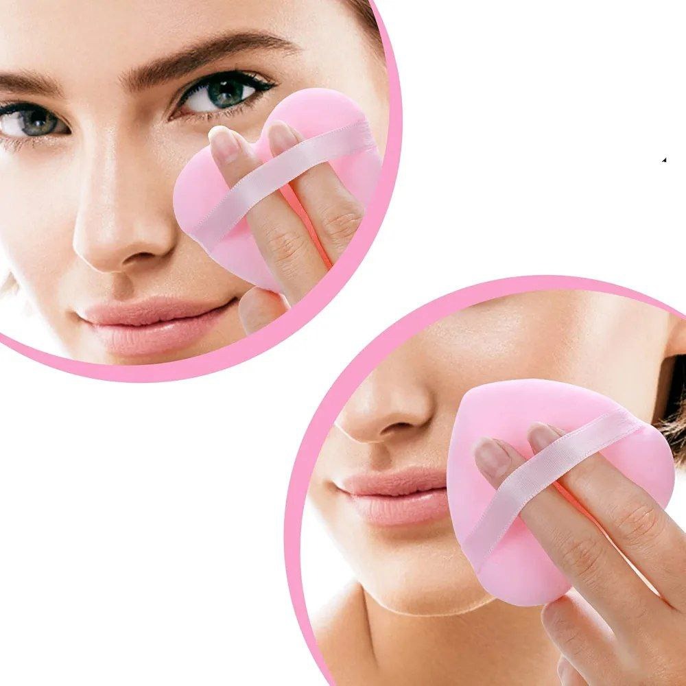 پاف آرایشی مدل قلب مجموعه 2 عددی